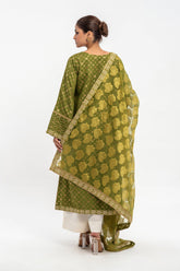 2-PC Embroidered Jacquard Shirt with Cotton Net Dupatta  CNP-3-206